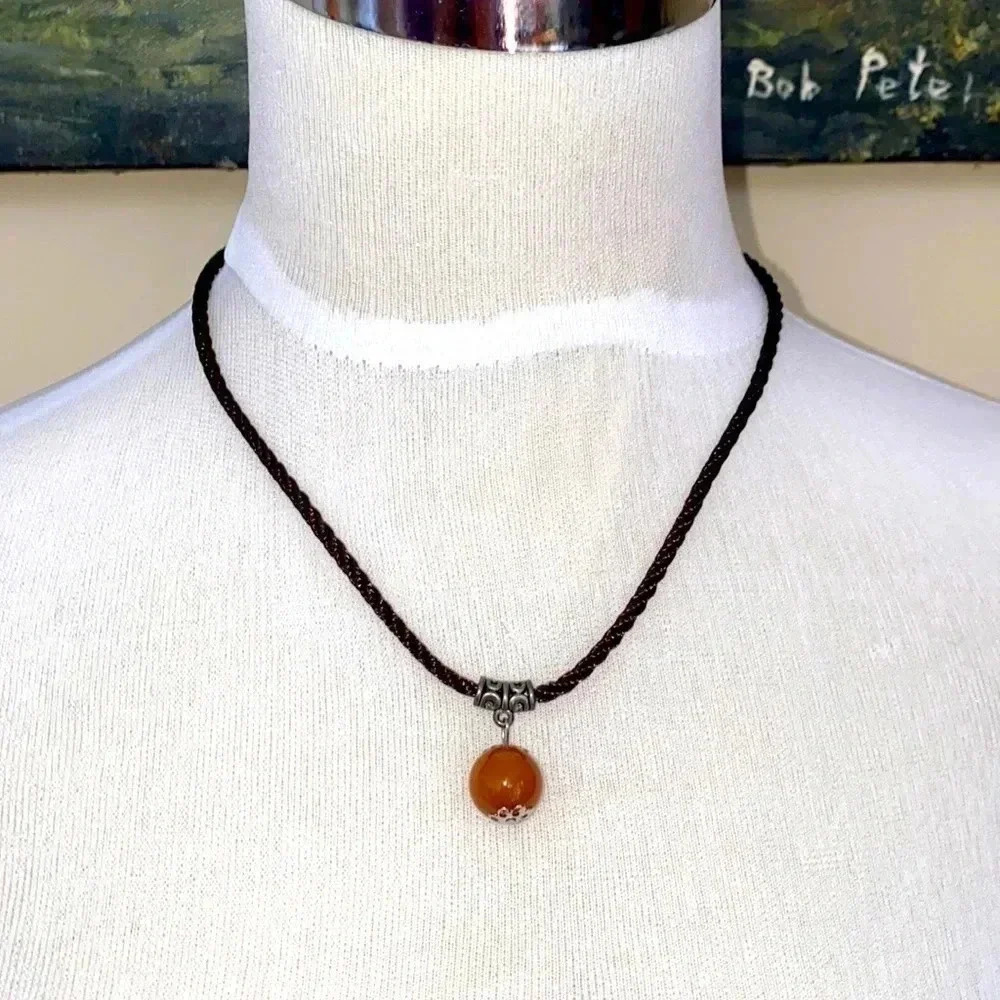 ROPE CHOKER WITH A  BROWN JASPER STONE